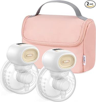 Nuliie Wearable Breast Pump Electrical with Storage Bag, LED Display, 4 Modes and 12 Suction Levels, Portable Hands Free Breast Pump with 14/17/20/24/