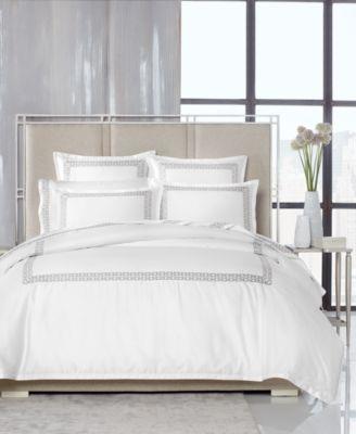 Hotel Collection Chain Links Embroidery 100% Pima Cotton Duvet Cover Set, King, Created for Macys - Macys