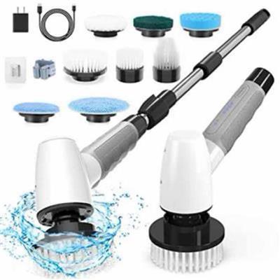 Bomves Electric Spin Scrubber, Cordless Cleaning Brush Tub Tile Scrubber for Home, 8 Replaceable Brush Heads, 90Mins Work Time 3 Adjustable Handle 2 S