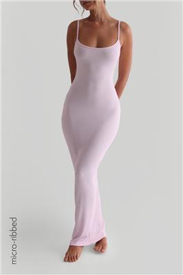 Slip-On Micro-Ribbed Maxi Dress - Soft Pink
– My Outfit Online