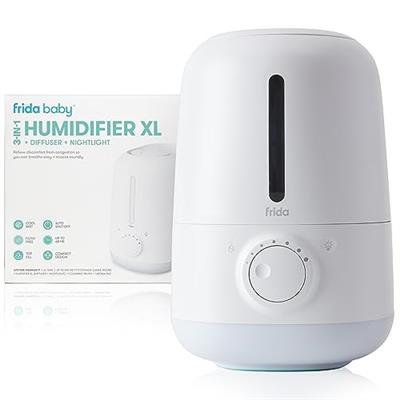 Frida Baby 3-in-1 XL Cool Mist Humidifier for Large Rooms + Diffuser, Nightlight | Top-Fill 6L Tank, Variable Cool-Mist Control, Auto Shut-Off, Quiet,