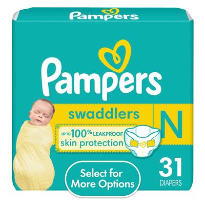Pampers Swaddlers Diapers, Newborn, 31 Count (Select for More Options) - Walmart.com