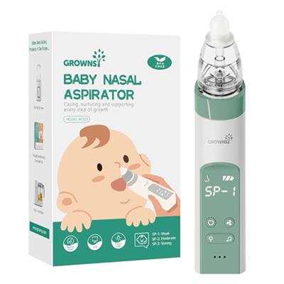 GROWNSY Nasal Aspirator for Baby, Electric Nose Aspirator for Toddler, Baby Nose Sucker, Automatic Nose Cleaner with 3 Silicone Tips, Adjustable Sucti
