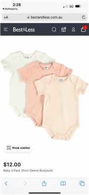 Light pink Baby 3 Pack Short Sleeve Bodysuits | Best&Less™ Online