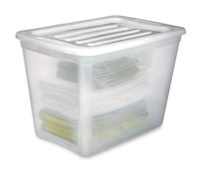 type A Transparent Stackable Storage Box with Lid, 72-L