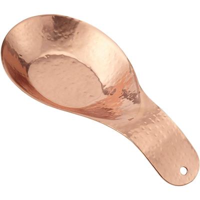 Large Hammered Penny Copper Spoon Rest. Measures 9.75” x 4.25”