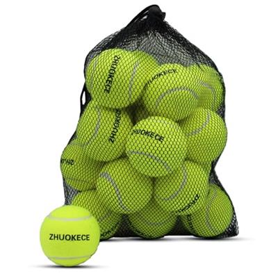 ZHUOKECE Tennis Balls, 18 Pack Training Tennis Balls Practice Balls with Mesh Bag for Easy Transport, Pet Dog Playing Balls, fit for Beginner Training