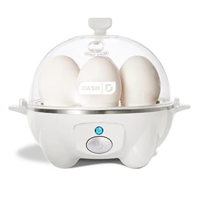 DASH Rapid Egg Cooker: 6 Egg Capacity Electric Egg Cooker for Hard Boiled Eggs, Poached Eggs, Scrambled Eggs, or Omelets with Auto Shut Off Feature -