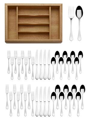 Mikasa Colson 42-Piece Stainless Steel Flatware Set With 6-Slot Caddy | TheBay
