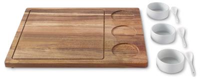 CANVAS Acacia Wood Charcuterie Board Set with Bowls & Spoons