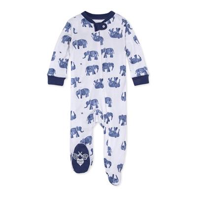 Wandering Elephants Organic Loose Fit Footed Baby Sleep & Play - 3-6 Months