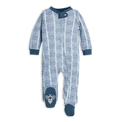 Watercolor Chevron Organic Baby Loose Fit Footed Sleep & Play - 3-6 Months