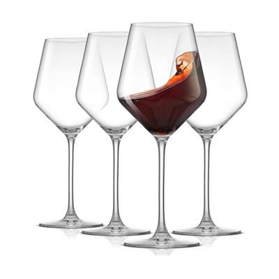 JoyJolt Layla European Crystal Stem 16.9 oz Red Wine Glass, Set of 4 - 17 oz
