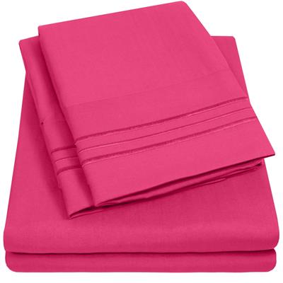 Deep Pocket Soft Microfiber 4-piece Solid Color Bed Sheet Set