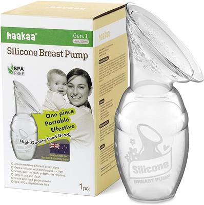Amazon.com : haakaa Manual Breast Pump for Breastfeeding, Silicone, Clear 4oz/100ml : Baby