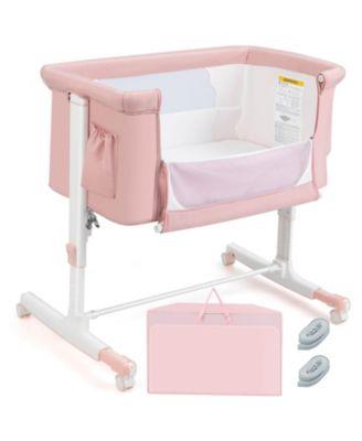 Slickblue Portable Baby Bedside Bassinet with 5-level Adjustable Heights and Travel Bag - Macys