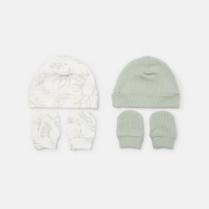 4 Pack Organic Cotton Unisex Hat and Mitten Set - Kmart