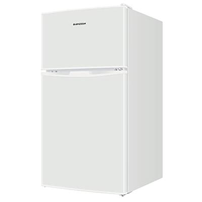 BANGSON Mini Fridge with Freezer and 2 Door Small Refrigerator Combo, 3.2 CU.FT, For Home, Office, Dorm, Garage or RV, (White)