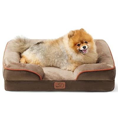 Bedsure Orthopedic Dog Bed for Small Dogs - Removable, Washable Cover and Bolster with Waterproof Lining and Nonskid Bottom