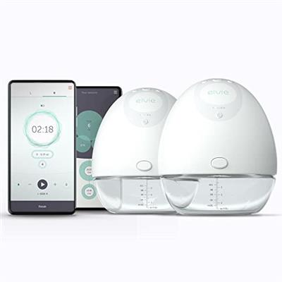 Elvie Breast Pump - Double, Wearable Breast Pump with App - The Smallest, Quietest Electric Breast Pump - Portable Breast Pumps Hands Free & Discreet