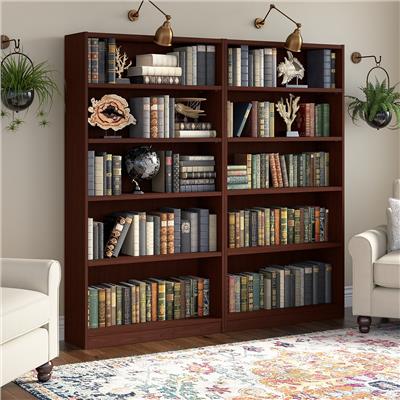 Universal Tall 5 Shelf Bookcase Set of 2 by Bush Furniture - 36.97L x 12.00W x 72.00H