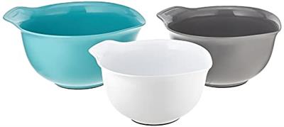 KitchenAid Universal Nesting Plastic Mixing Bowls, Set Of 3, 2.5 quart, 3.5 quart, 4.5 quart, Non Sl