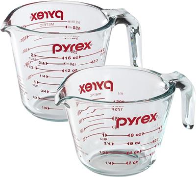 Amazon.com: Pyrex Prepware 2-Piece Glass Measuring Set, 1 and 2-Cup, 2 Pack, Clear: Home & Kitchen
