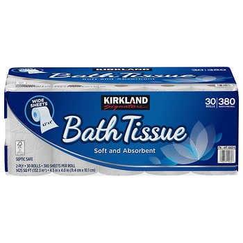 Kirkland Signature Bath Tissue, 2-Ply, 380 Sheets, 30 Rolls | Costco