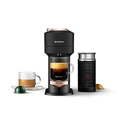 Nespresso Vertuo Next Coffee and Espresso Machine by DeLonghi with Milk Frother ,1100 ml, Deluxe Matte Black Rose Gold