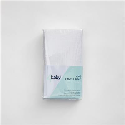 4Baby Sateen Cot Fitted Sheet New White 2 Pack | Cot | Baby Bunting AU