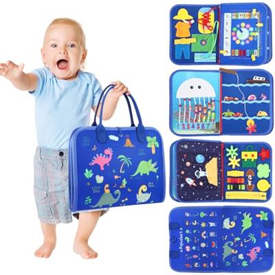Busy Board Toddler Travel Toys: Sensory Toys for Toddlers 1 2 3 4 Year Old Boy Gifts Montessori Activity - Toddler Airplane Travel Essentials & Road T