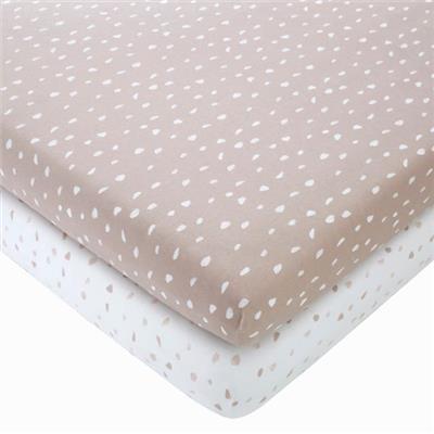Set of 2 Spotted 100% Cotton Jersey Fitted Sheets | Dunelm