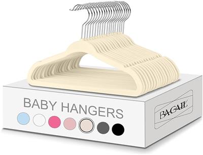Amazon.com: BAGAIL Kids Velvet Hangers 11 Inches Childrens Clothes Hangers Non-Slip Baby Hangers for Infant/Toddler (Ivory,50pack) : Home & Kitchen