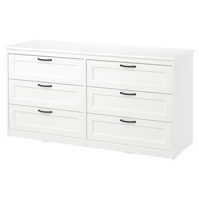 SONGESAND 6-drawer dresser, white, 161x82 cm (633/8x321/4) - IKEA CA