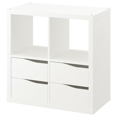 KALLAX shelving unit, with 4 drawers wave shaped/white, 77x77 cm (301/8x301/8) - IKEA CA