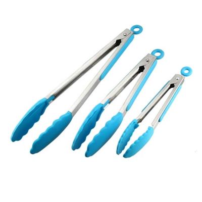 Kitchen Tongs Stainless Steel Locking Tong Set of 3 7-inch 9-inch 12-inch Blue - Walmart.ca