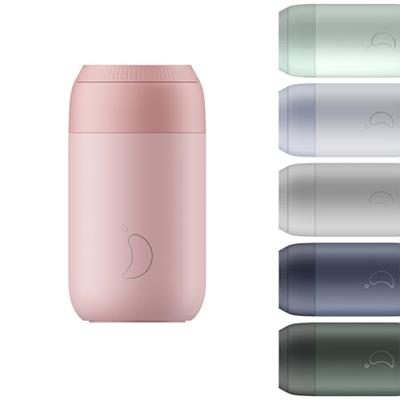Chillys Series 2 Coffee Cup - Tight seal, No Sweating - BPA-Free Stainless Steel - Reusable - Double Walled, Vacuum Insulated - Blush Pink, 340ml