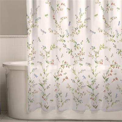 Dragonfly Garden Fabric Shower Curtain
