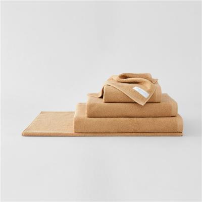 ONE Floor Bath Mat & TWO Hand Towels - Sheridan Cotton Twist Towel Collection Caramel