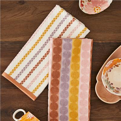 Mimi Cotton Bamboo Peach Spritz Tea Towel 2 Pack | Adairs