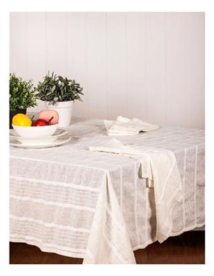 Ladelle Peyton Tablecloth 150x230cm In White | MYER