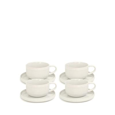 Brae Tea Cups & Saucers 290mL - Set of 4 - White – salt&pepper
