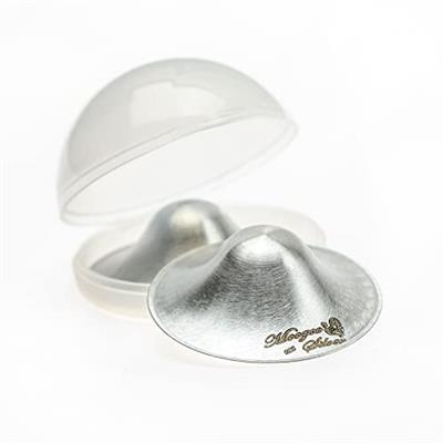 Moogco The Original Silver Nursing Cups - Nipple Shields for Nursing Newborn - Newborn Essentials Must Haves - Nipple Covers Breastfeeding - 925 Silve