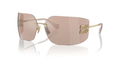 Miu Miu MU 54YS L (80 - 14) with Pink lenses and Gold frame | Sunglass Hut®