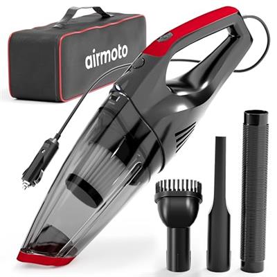 Airmoto Car Vacuum Cleaner High Power with 16 Ft Cord - 12V Portable Handheld Vacuum Cleaner for Car - Dust Buster with Strong Suction - Car Accessori