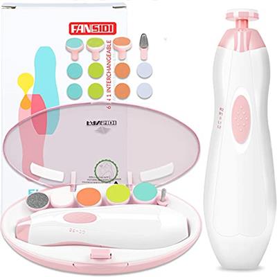 Baby Nail Trimmer Electric, FANSIDI Baby Nail File Infant Nail Clippers with 10 Grinding Pads 8 Sandpapers for Newborn Infant Toddler or Adults Toes F