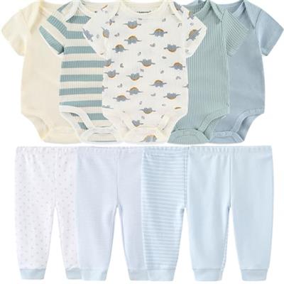 Kiddiezoom Baby Layette Set Baby Boys 9-Piece Bodysuits Pants Set Toddler Girl Boy Unisex Baby Gift Sets