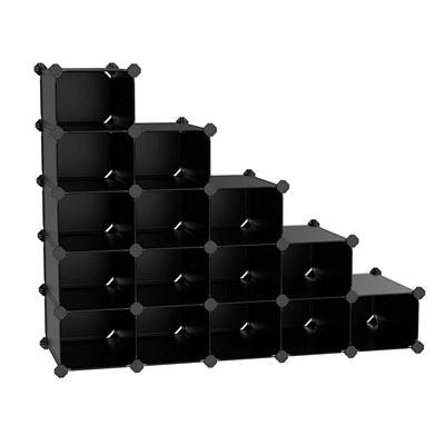 Shoe Rack,16-Cube Modular Storage,Space Saving Plastic Shoe Organizer Units, Closet Cabinet, Ideal f