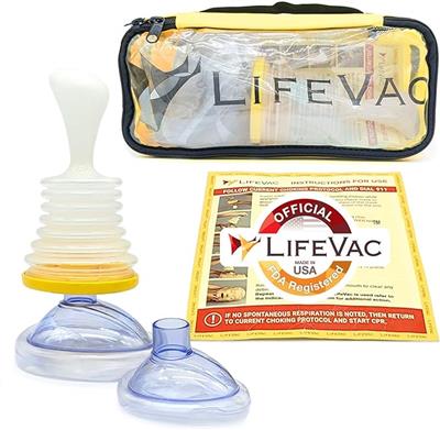 Amazon.com: LifeVac Yellow Travel Kit - Portable Suction Rescue Device, First Aid Kit for Kids and Adults, Portable Airway Suction Device for Children