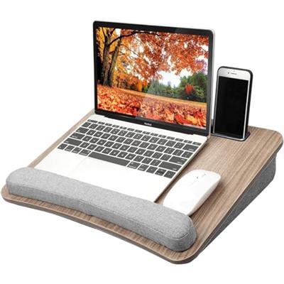 HUANUO Portable Lap Laptop Desk with Pillow Cushion, Fits up to 15.6 inch Laptop, with Anti-Slip Strip & Storage Function for Home Office Students Use